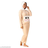 Winter panda-printed 2PC night suit sets for women - premium blanket fur fabric, perfect for winter sleepwear